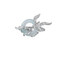 Sterling Silver Orchid Round Jade Adjustable Ring