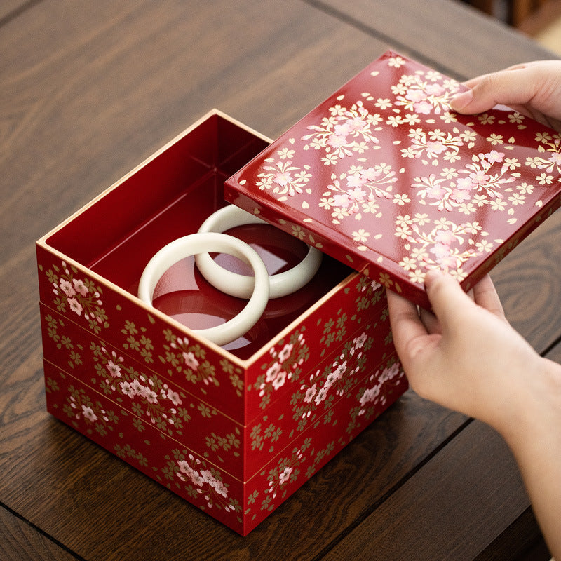 Japanese-Style Resin Multi-Layer Jewelry Box, Wedding Gift