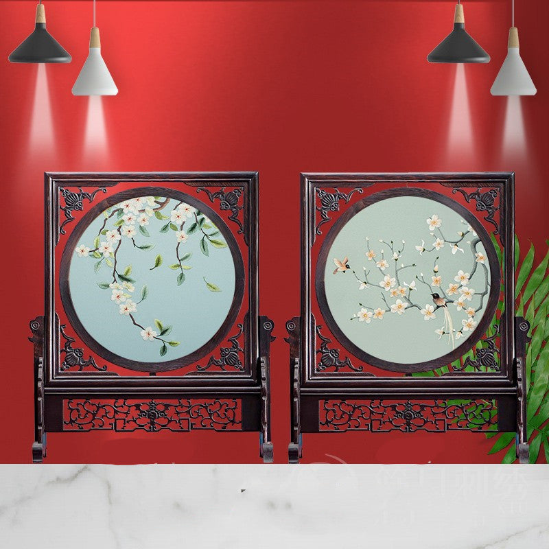 The Silk Mirror: Double-Sided Suzhou Embroidery Screen