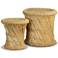 Handwoven Chindi Stool Set (2 Pieces)