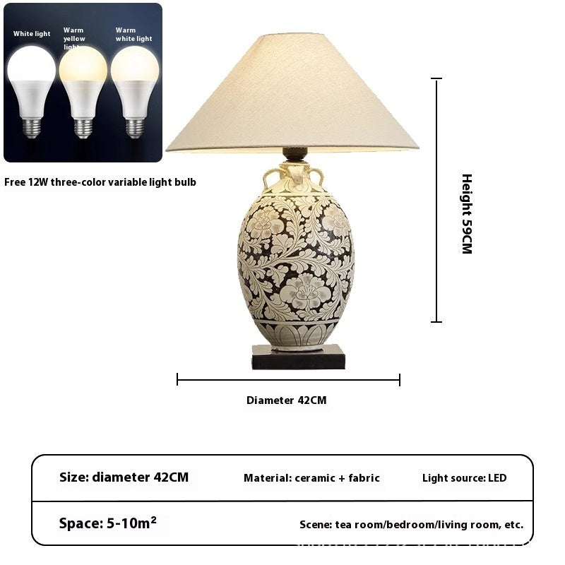 Modern Japanese Style Decorated Table Lamp