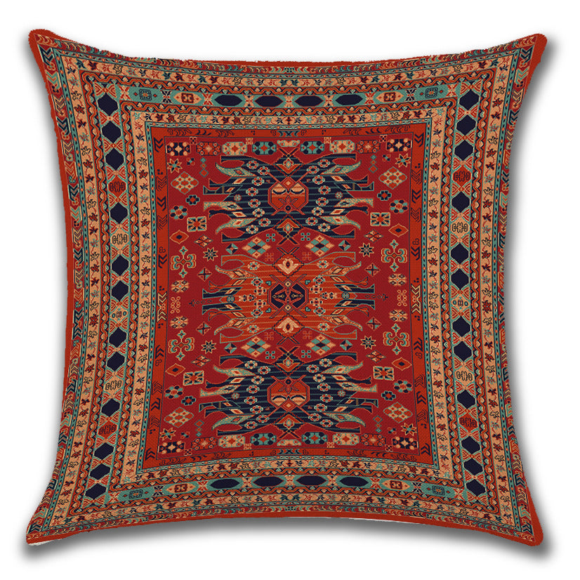 Persian-Style Ethnic Linen Cushion Cover (45x45cm)