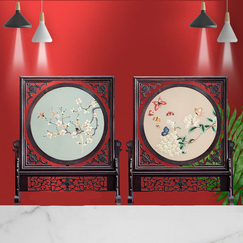 The Silk Mirror: Double-Sided Suzhou Embroidery Screen