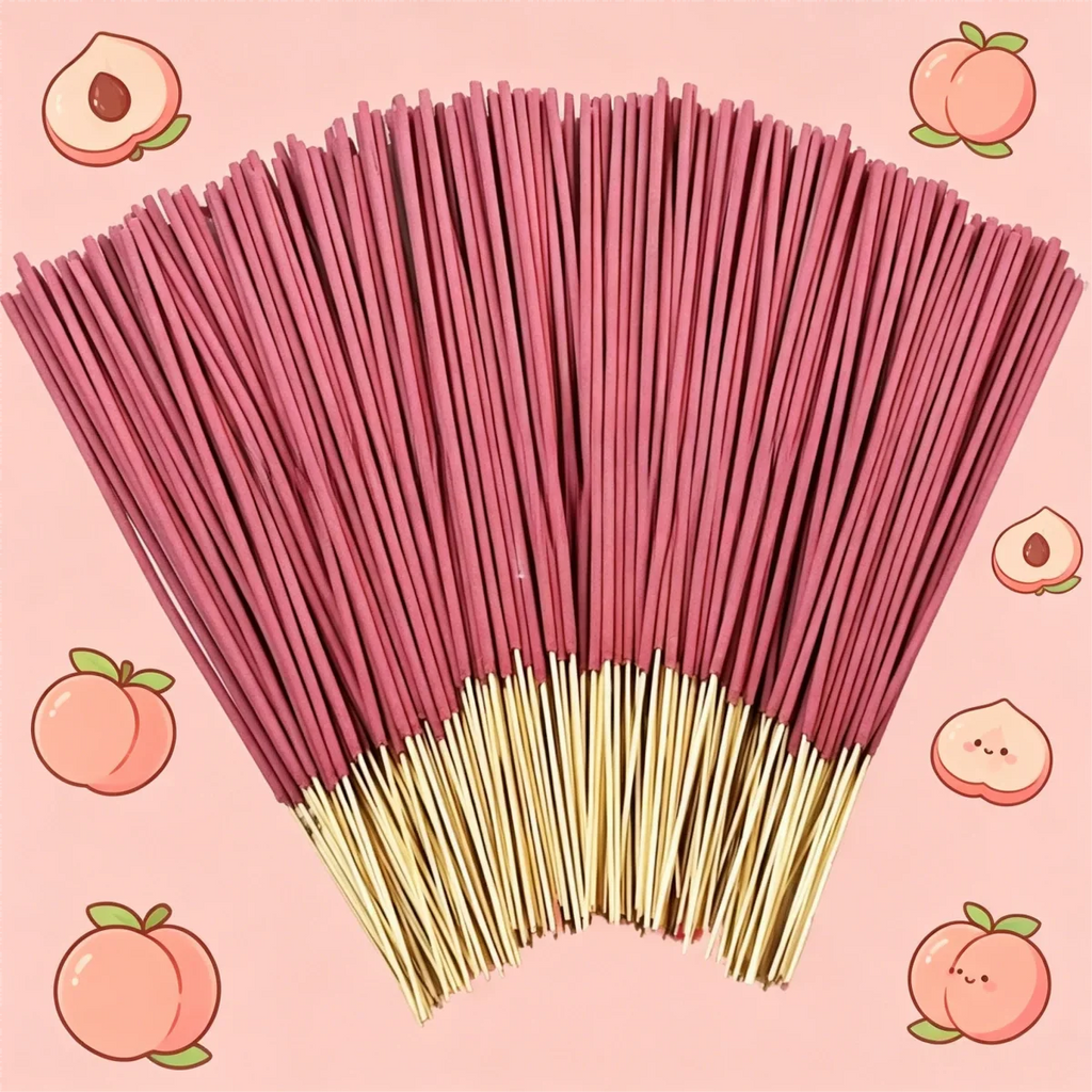 48 Pieces Natural Wooden Aromatherapy Sticks Sweet Peach Fragrance Fresh and Pleasant Scent