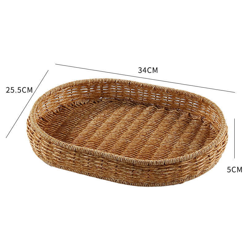 Imitation Rattan Hand-woven Japanese Fruit or Bread Tray
