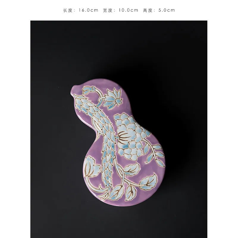 “Nirvana” Phoenix Relief Flat Vase – New Chinese Asian Home Decor