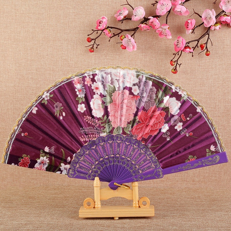 Handmade Silk Chinese Dance Fan with Tassel