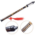 Black Bamboo Bawu Flute, Key of G, Dragon Carving