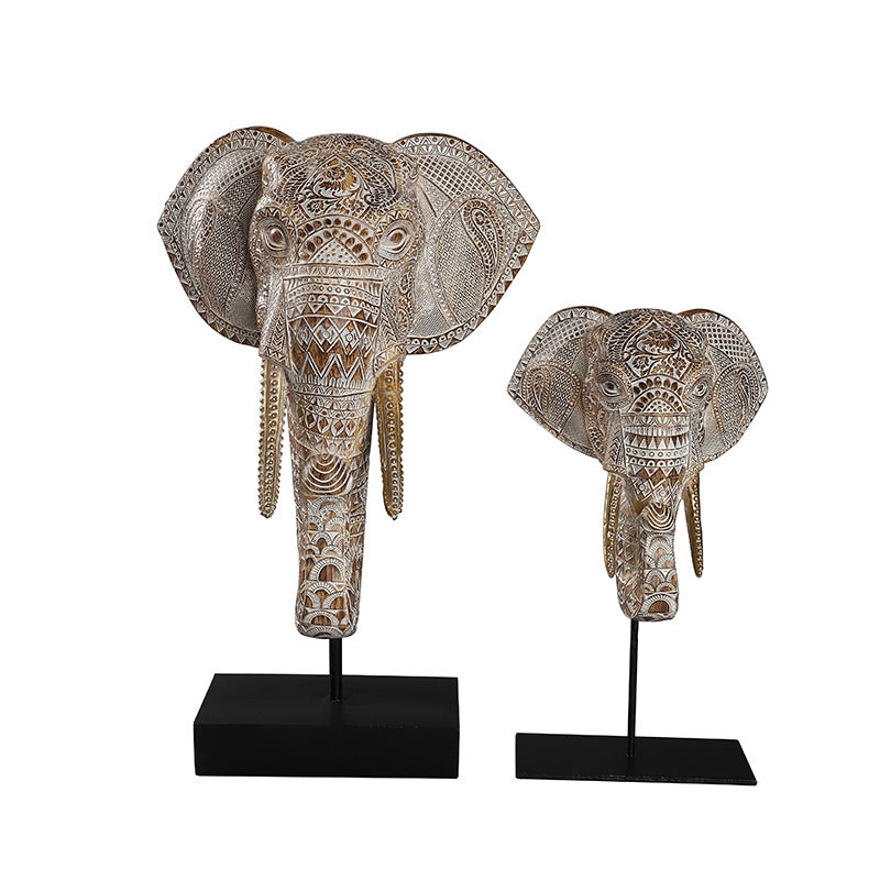 Southeast Asian Resin Elephant Figurine Decor