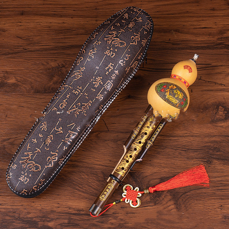 Natural Purple Bamboo Hulusi Gourd Flute – C or Bb Key