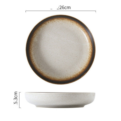 Japanese and Korean-Style Simple Ceramic Dishes, Creative Salad Dish