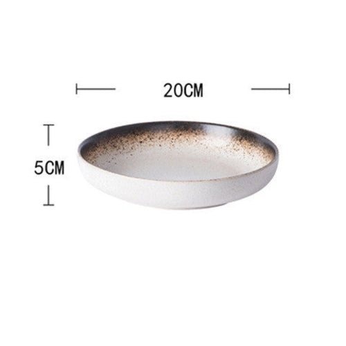 Japanese and Korean-Style Simple Ceramic Dishes, Creative Salad Dish