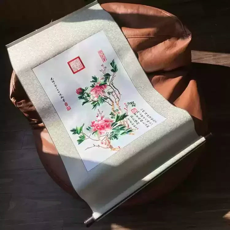 Silk Embroidery Scroll Painting – Chinese Style Silk Handicraft