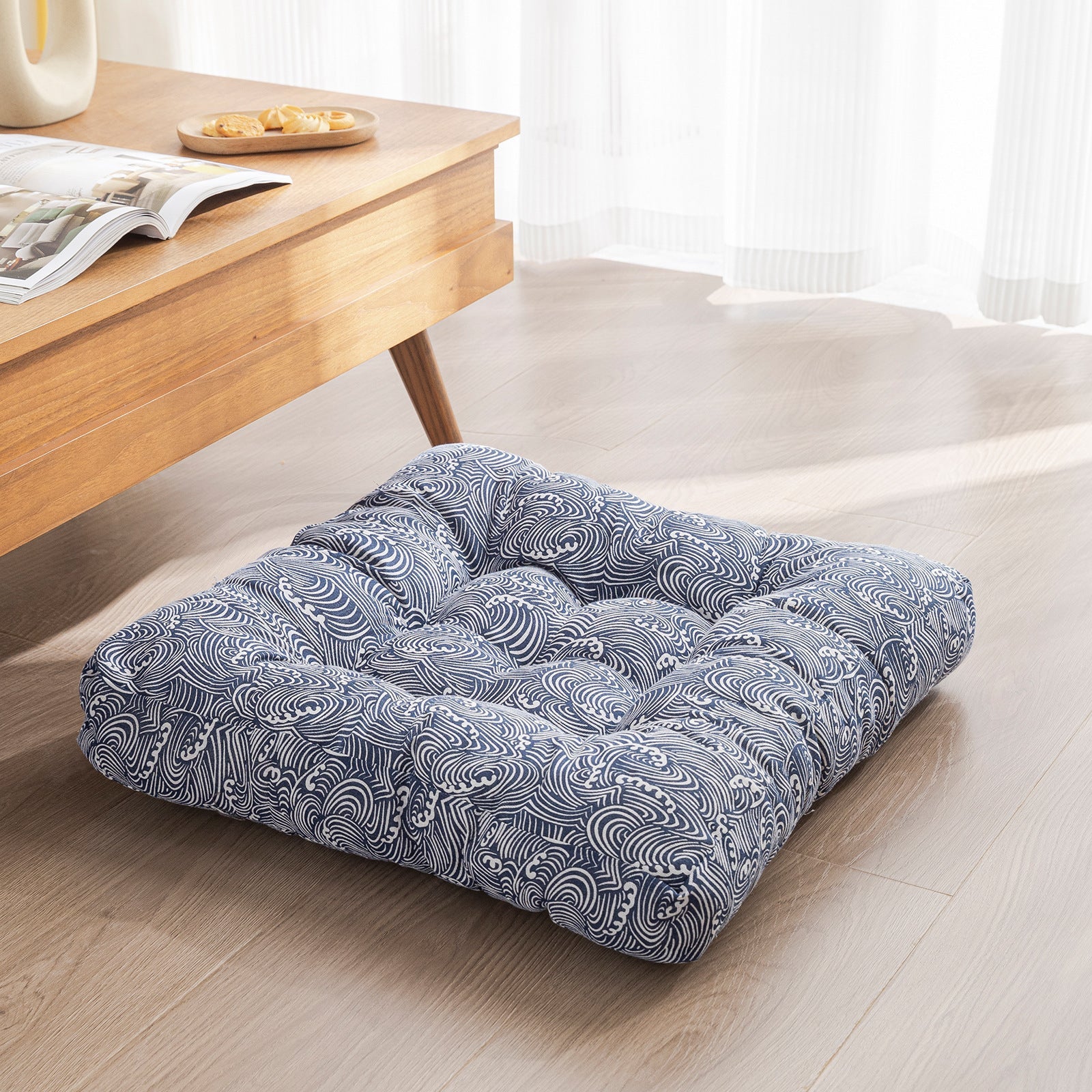 Japanese-Style Cotton Futon Floor Cushion (Round or Square)