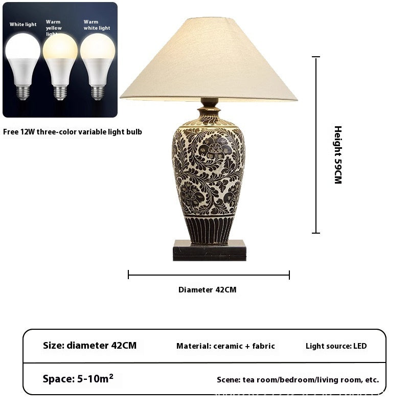 Modern Japanese Style Decorated Table Lamp