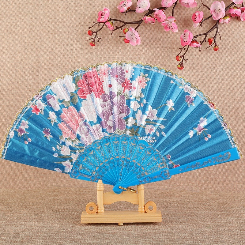 Handmade Silk Chinese Dance Fan with Tassel