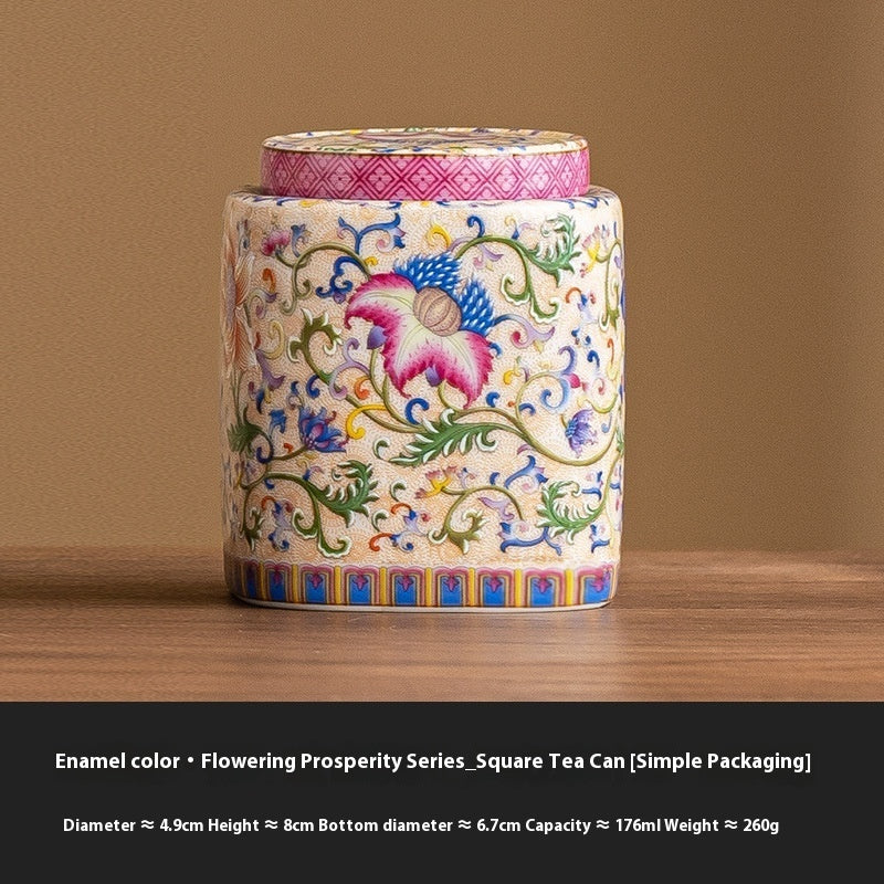 Enamel Color Tea Storage Can