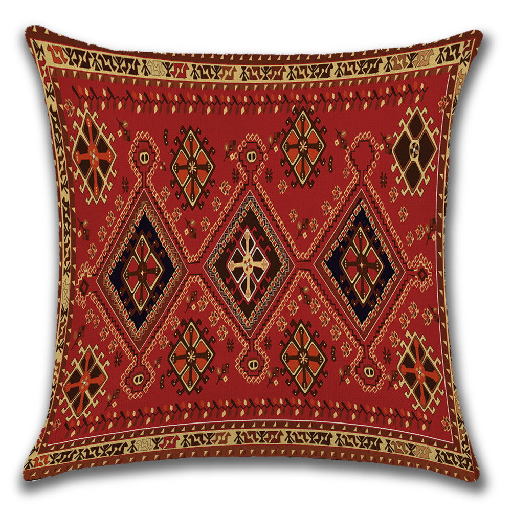Persian-Style Ethnic Linen Cushion Cover (45x45cm)