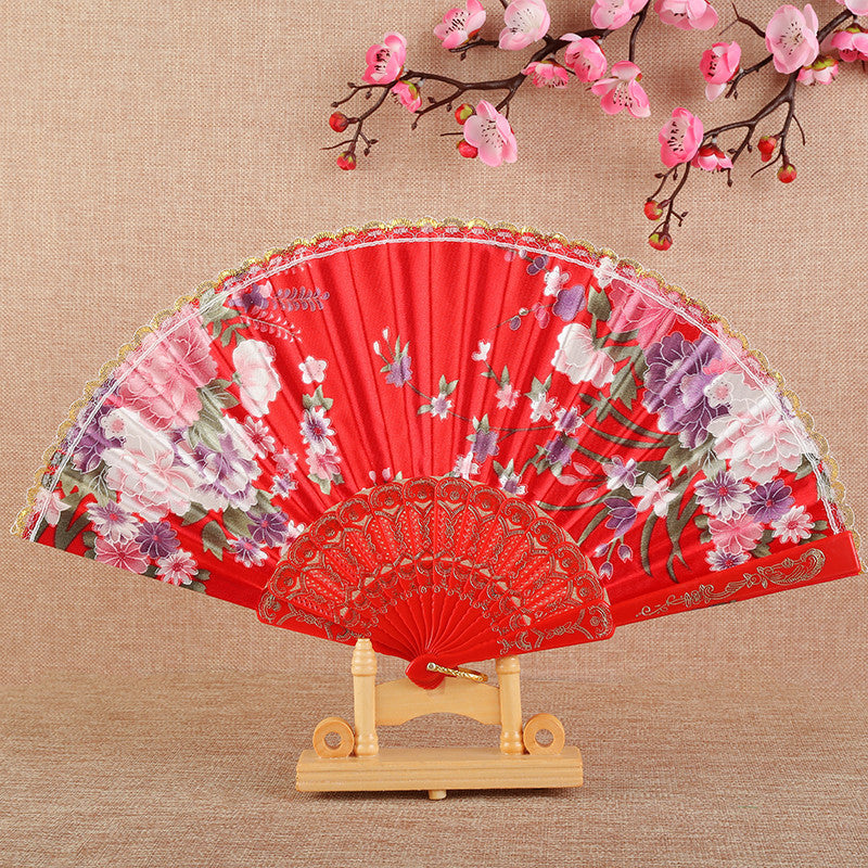Handmade Silk Chinese Dance Fan with Tassel