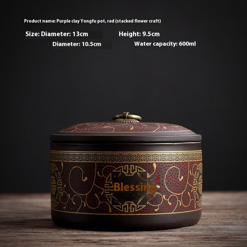 Purple Sand Ceramic Tea Caddy