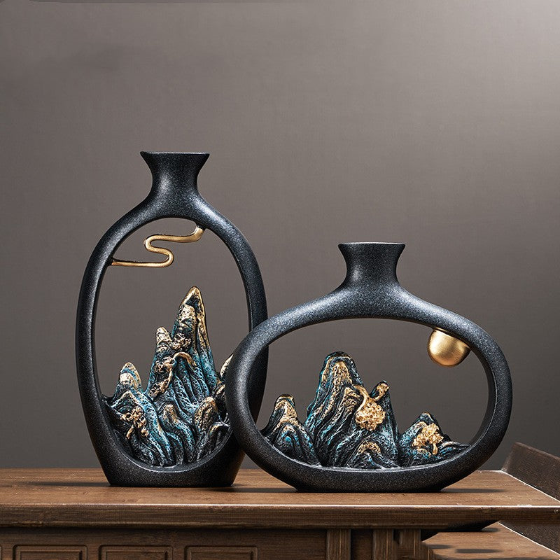 Gaoshan Chinese Scenery Vase