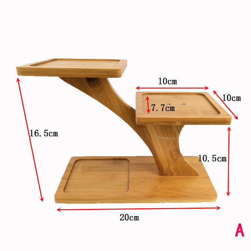 Small Multi-Tier Wood Plant Stand for Balcony Office