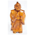 2" Boxwood Samurai Netsuke Figurine – Japanese Miniature Art