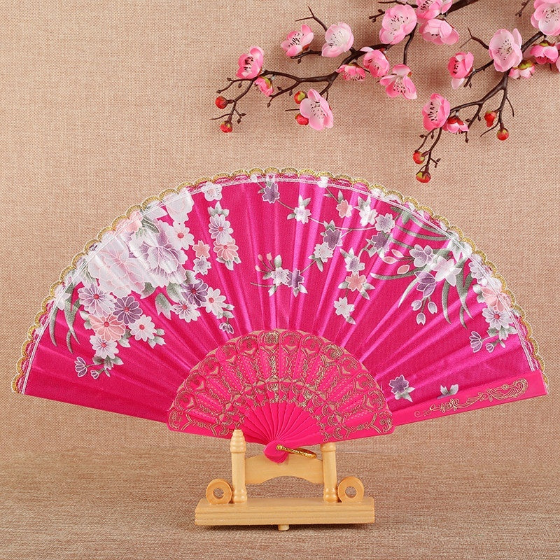 Handmade Silk Chinese Dance Fan with Tassel