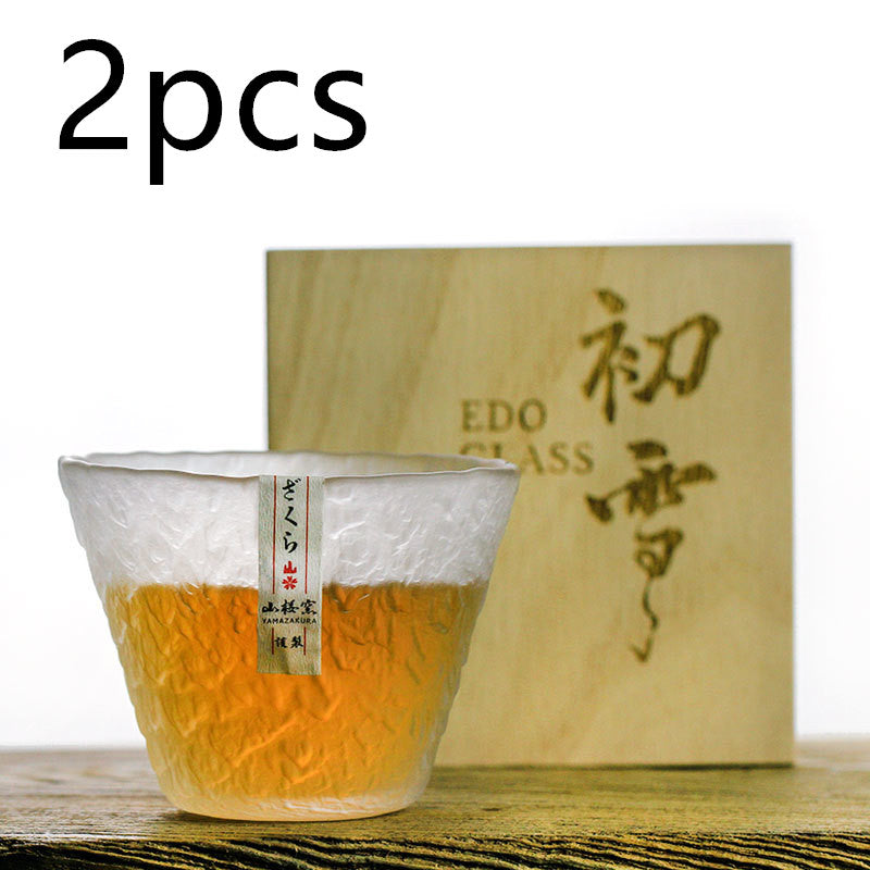 Japanese Edo Hand-Carved Whiskey Glass – Single or Sets