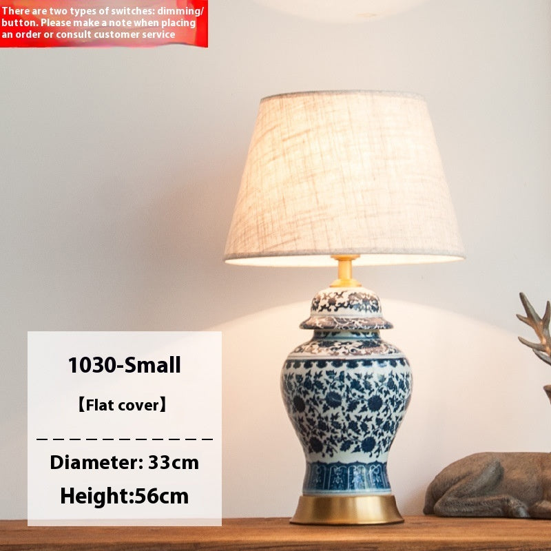 The Imperial Bloom: Blue & White Porcelain Table Lamp