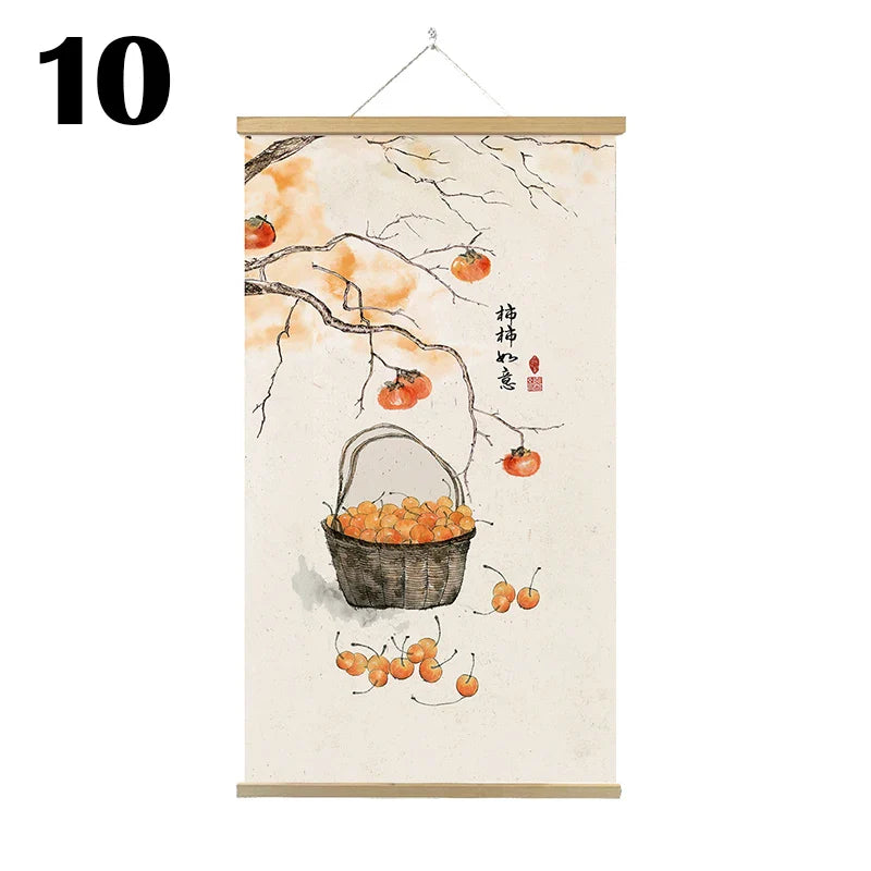 Japanese Ukiyoe Canvas Posters And Prints Home Decoration Painting Wall Art Picture With Solid Wood Hanging Scroll