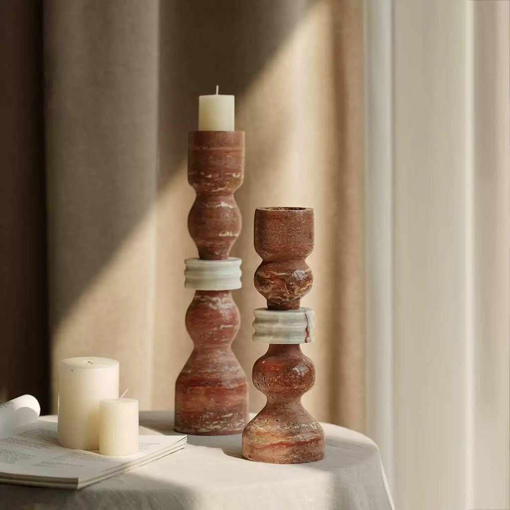 Modern Wabi-Sabi “Cave” Stone Candle Holder – Minimalist Decor Piece