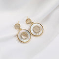 Korean Opal Shell Dangle Earrings in Sterling Silver