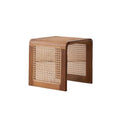 Japanese-Style Woven Wood Side Table (Square)