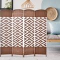 HOMCOM 6FT 4-Panel Diamond Weave Folding Freestanding Room Divider