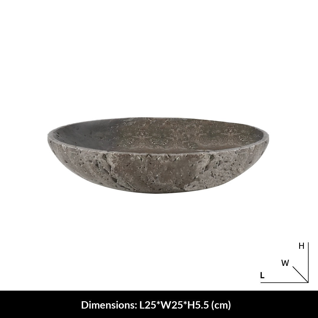 Wabi Sabi Gray Travertine Tray