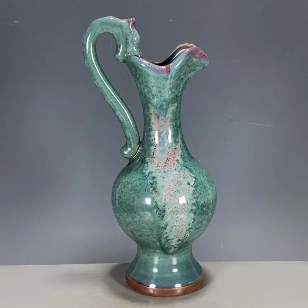Jun Glaze Porcelain Dragon Head Vase
