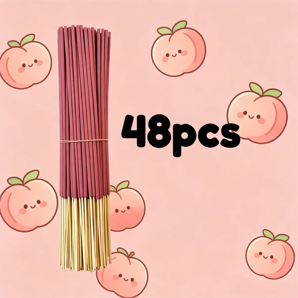 48 Pieces Natural Wooden Aromatherapy Sticks Sweet Peach Fragrance Fresh and Pleasant Scent