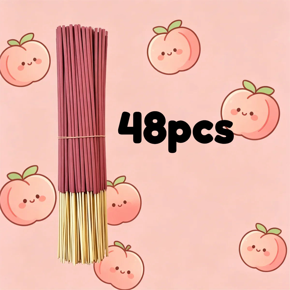 48 Pieces Natural Wooden Aromatherapy Sticks Sweet Peach Fragrance Fresh and Pleasant Scent