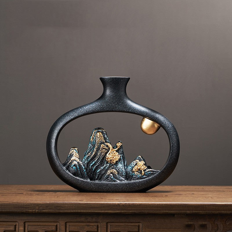 Gaoshan Chinese Scenery Vase