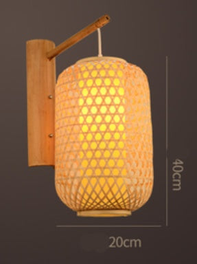 Woven Bamboo Chinese Bamboo Art Wall Lamp