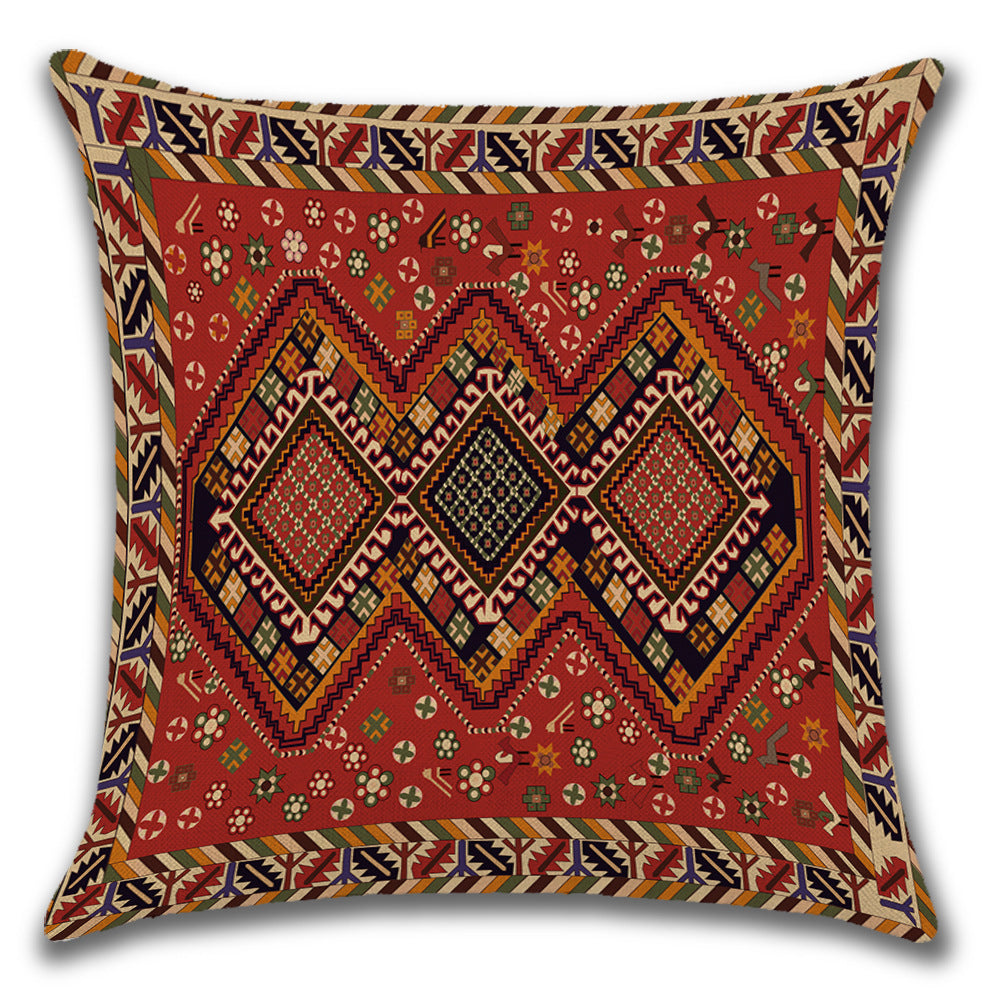 Persian-Style Ethnic Linen Cushion Cover (45x45cm)