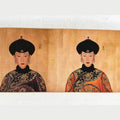 Replica of Old Chinese Design Long Scroll Painting Qian Long Emperor Empress Portrait