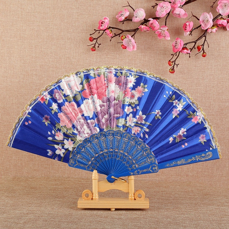 Handmade Silk Chinese Dance Fan with Tassel
