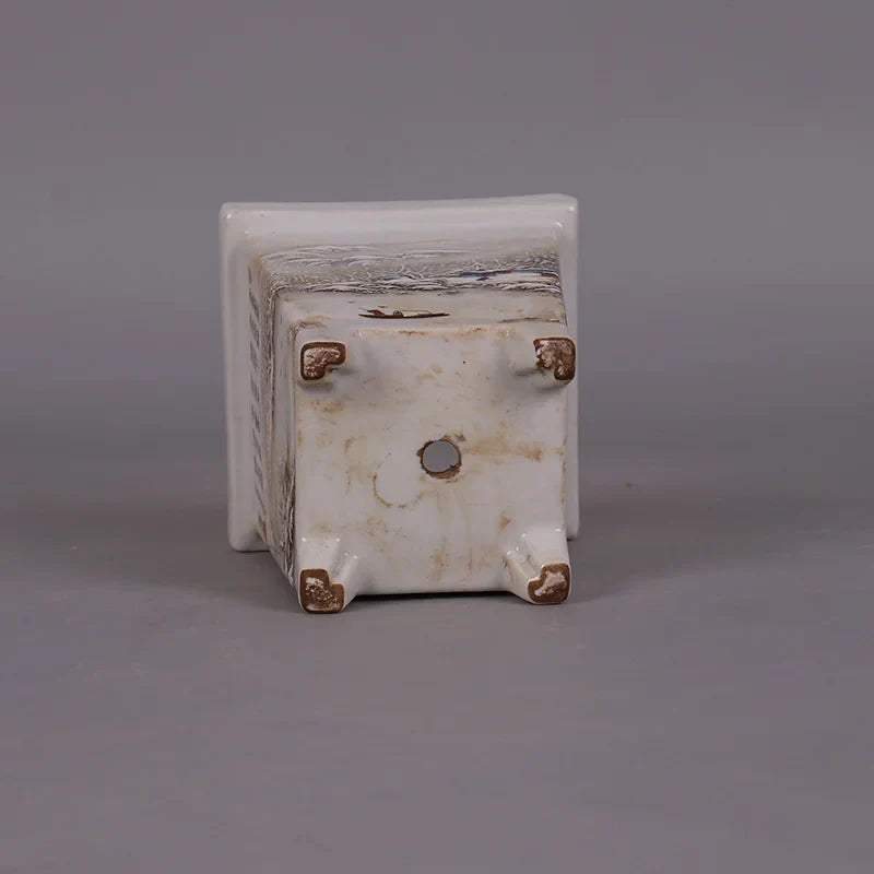 Chinese Snowscape Pastel Porcelain Flower Pots – Antique-Style Planters