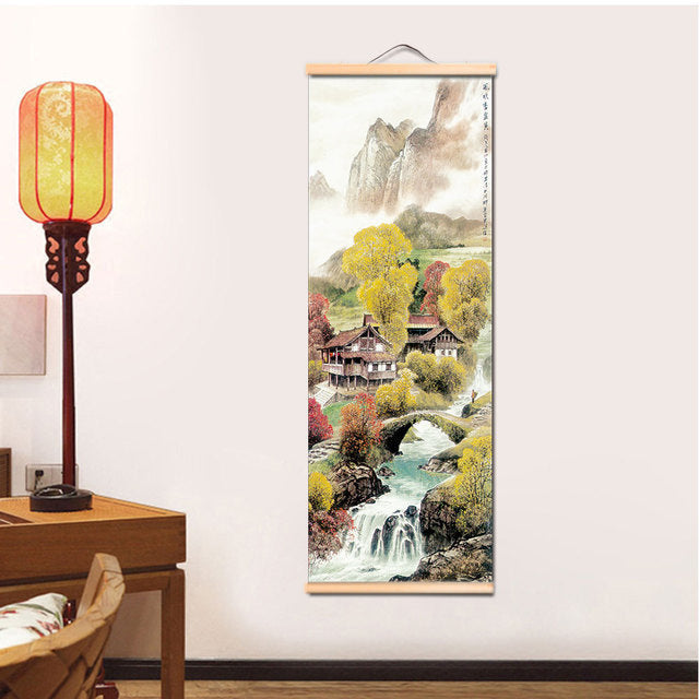 Solid Wood Paintings with Beautiful Asian Landscapes