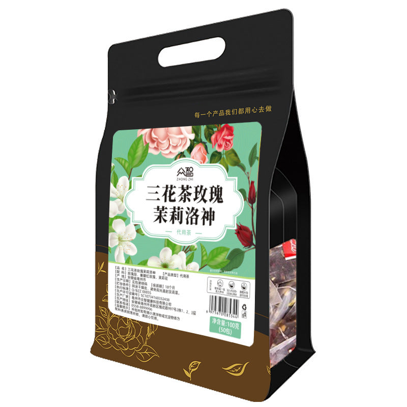 Sanhua Rose Jasmine Tea Bags – Low-Caffeine Floral Blend