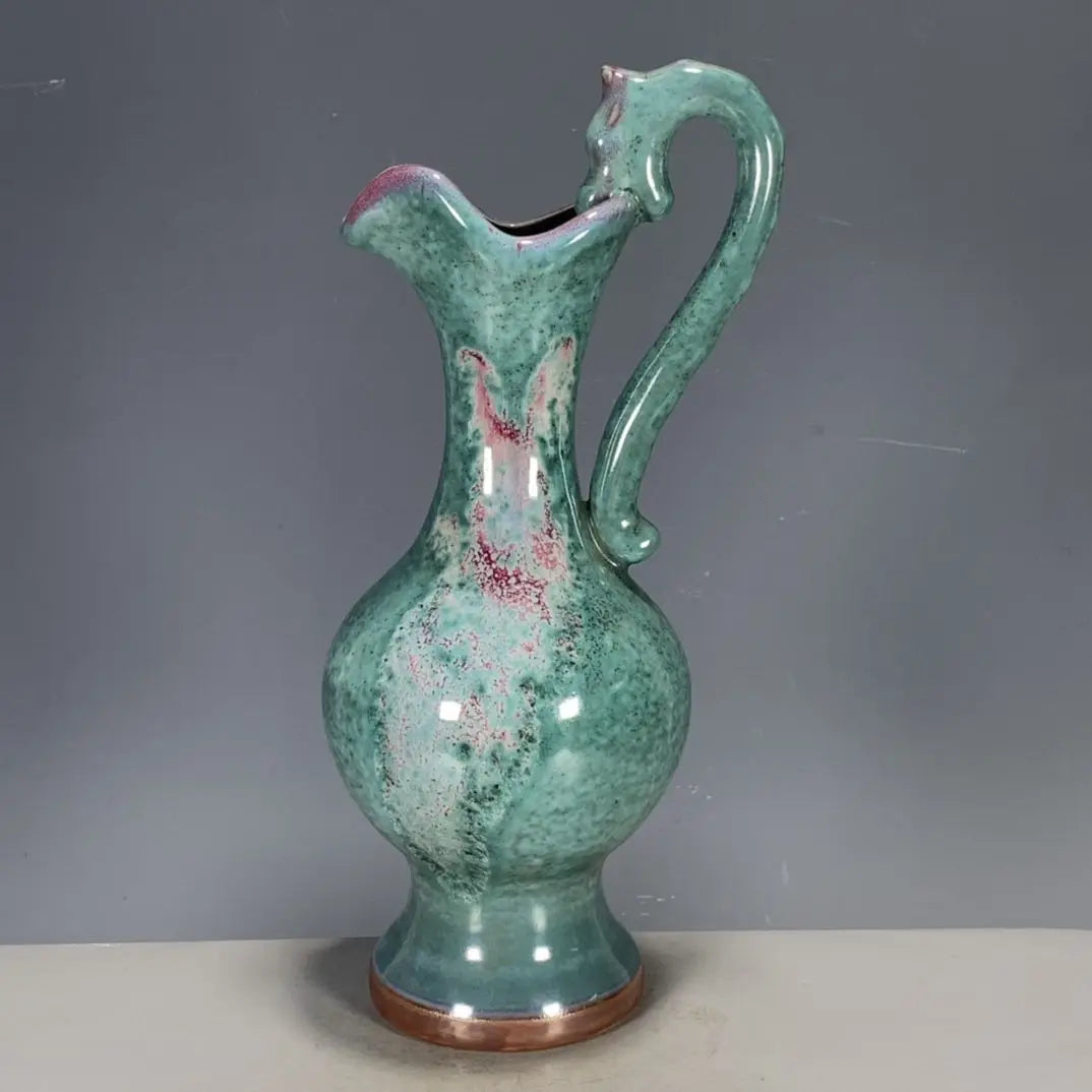 Jun Glaze Porcelain Dragon Head Vase
