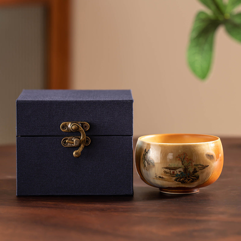 Traditional Chinese Porcelain Master Cup – Hand-Painted Landscapes