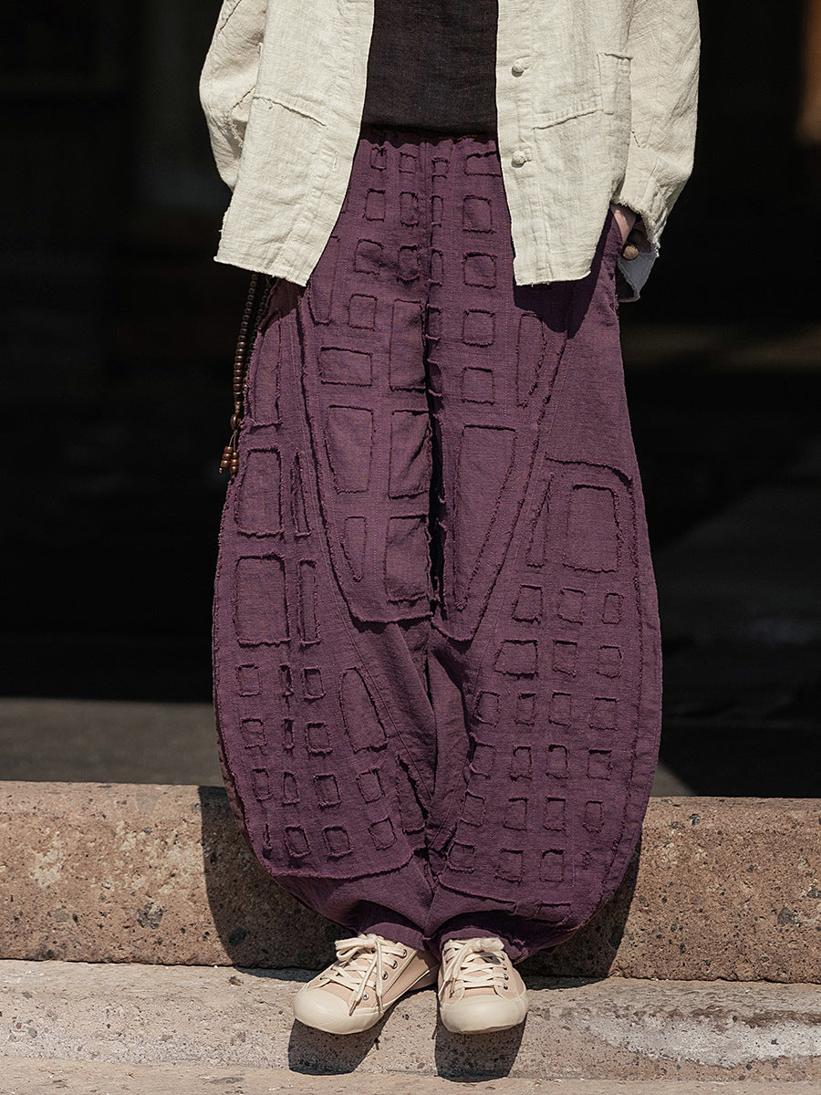 Raw-Edged Linen Meditation Bloomers – Natural Pants for Practice & Everyday Wear